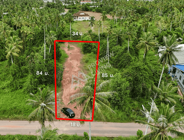 Urgent sale! Vacant land 1 rai 1 ngan 57.3 sq. wah (2,229.2 sq. meters) in a prime location near Wat Pradu, behind HomePro, close to Surat Thani Hospital and CentralSurat Thani. 18-meter frontage.
