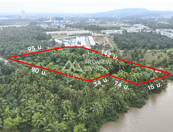 Urgent sale, vacant land in Surat Thani, 800 m from Bangkok Hospital. Bang Chum Tho area, 3 rai 3 ngan 50.8 sq. wah. A natural stream flows through the middle of the plot, connecting to the Tapi River.