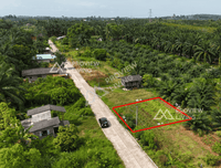 URGENT SALE: Vacant land, Surat Thani, Ban Bang Tha Kham, Phunphin, Khao Hua Khwai, 50 sq. wah. Very close to the train station (2.4 km). Very cheap price.
