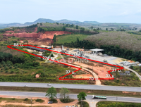 Land for sale on Asia Road, Saweat, Tha Chang, Surat Thani, 19 rai, with office and warehouse, price 4X.XX million.