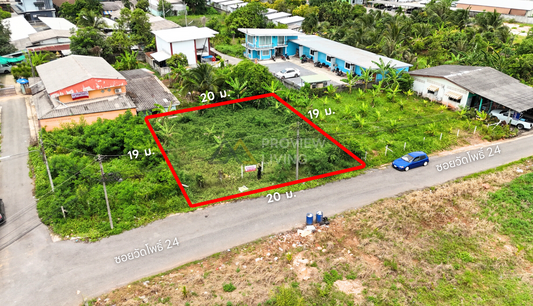 [ขายด่วน] ที่ดิน 100 วา ซอยวัดโพธิ์ 24 สุราษฎร์ฯ – ราคาโดนใจ 3.X ล้าน หน้าก้วาง 20 ลึก 19 เมตร ที่ถมแล้ว