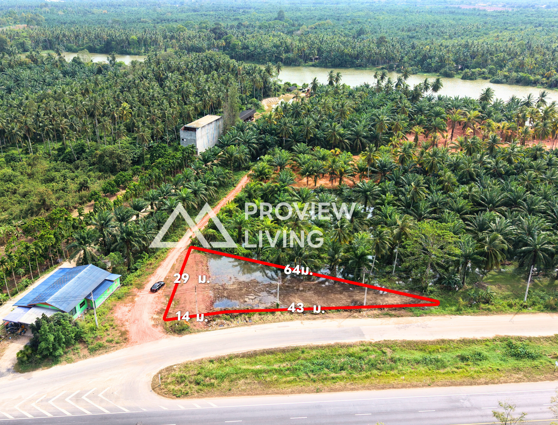 26-000049 ใกล้แยกศรีวิชัย - คลองพุนพิน 26-000049 กว้างติดถนน  29  ม.  ลึก  64  ม. ที่ดินเปล่า 190 ตร.วา