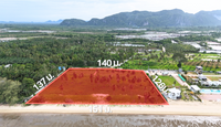 [URGENT SALE!!] 11 Rai beachfront land, panoramic view, suitable for resort-pool villa investment. 151 meter beachfront. T. Wang, A. Thachana, Surat Thani.
