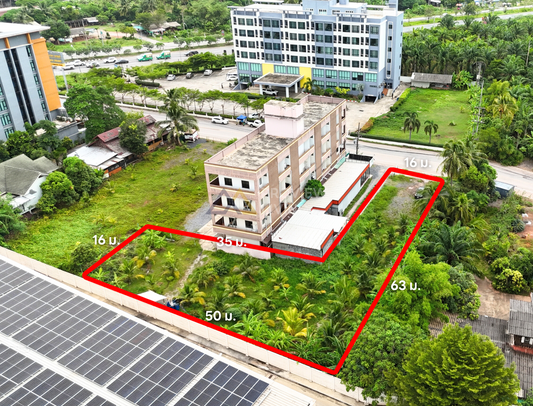 [ขายด่วน] ที่ดิน L-Shape ทำเลพาณิชย์หลังโฮมโปร ใกล้เซนทรัลฯ โลตัสสุราษฎร์ฯ ขนาดพื้นที่ 1 ไร่ 8.4 ตร.วา หน้ากว้าง 16 ม.