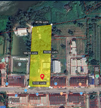 Urgent Sale! Golden Opportunity for Investors! Surat Thani land on Tapi River, 4 rai, 2 ngan, 56.5 sq. wah. Excellent location, good shape, suitable for building a house, villa, or resort. Price negotiable.