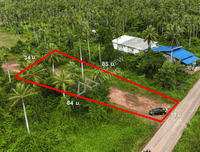 Urgent sale! Vacant land 1 rai 1 ngan 57.3 sq. wah (2,229.2 sq. meters) in a prime location near Wat Pradu, behind HomePro, close to Surat Thani Hospital and CentralSurat Thani. 18-meter frontage.