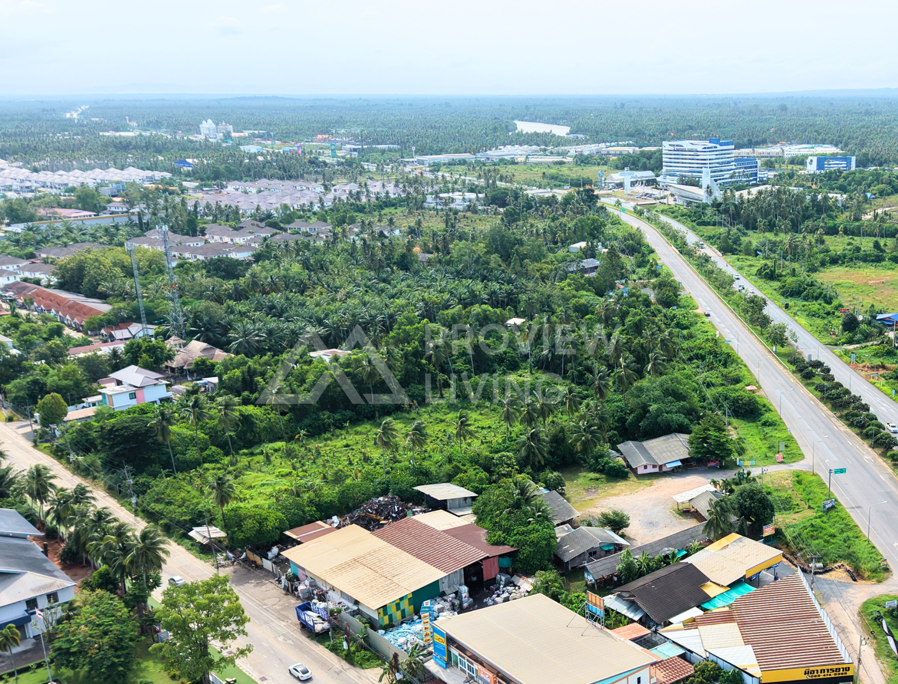 ขายที่ดิน 5 ไร่ ติดถนน 2 ด้าน ราคา 14.X ล้านบาท / ไร่ ใกล้ Central Suratthani @วัดประดู่