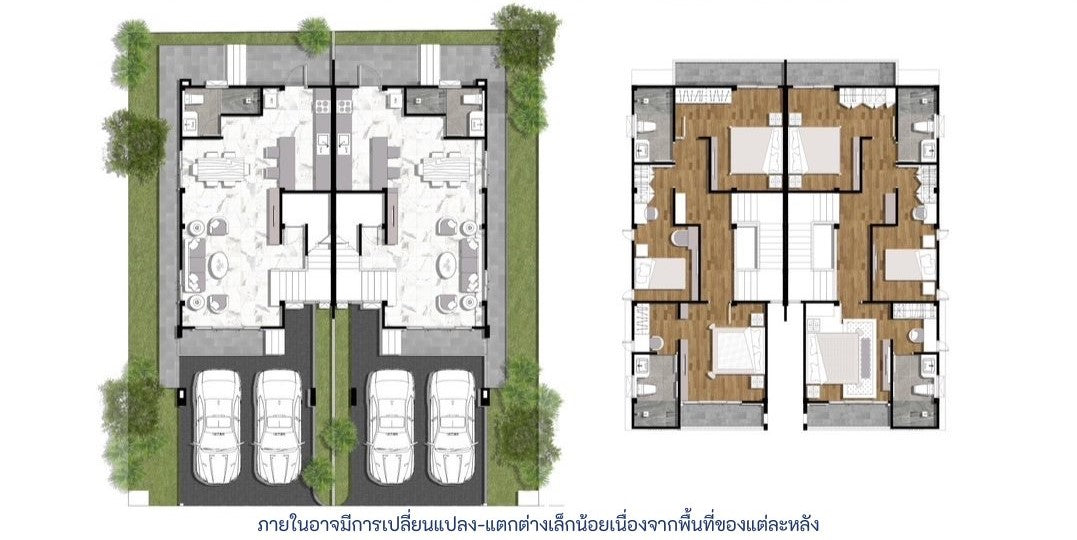 (กำลังสร้าง) บ้านแฝด 2 ชั้น 3 ห้องนอน 3 ห้องน้ำ สไตล์ Modern @คลองน้อย สุราษฎร์ธานี