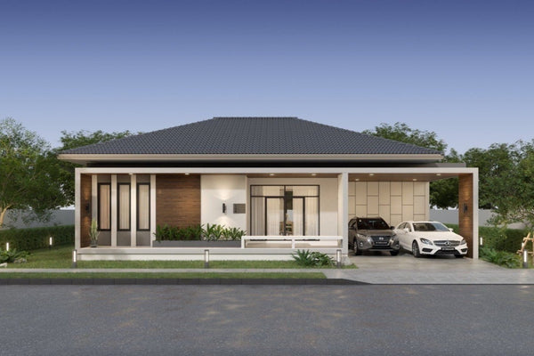 [Ready to move in] Modern-style single-story house, 3 beds, 2 baths, Chaiya, Surat Thani, Chaiya District, Surat Thani