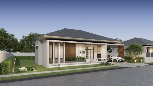 [Ready to move in] Modern-style single-story house, 3 beds, 2 baths, Chaiya, Surat Thani, Chaiya District, Surat Thani