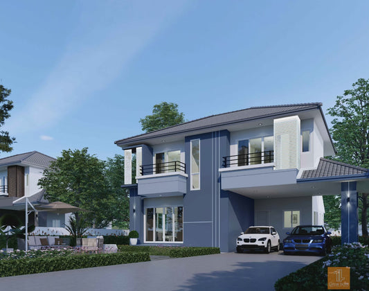 บ้าน 2 ชั้น บางชุมโถ1 4 ห้องนอน 3 ห้องน้ำ รูปแบบ Classic Style @ศรีวิชัย26 บ้านทรัพย์ทอง ทองรายา