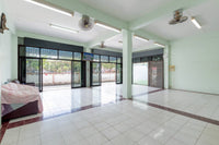 Urgent Sale! 4.X million, negotiable! 2 adjoining commercial buildings near Surat Thani City Municipality, only 200 meters away. Total size 48.6 sq. wah, 11 meters wide, 16 meters deep, 2 beds, 2 baths.