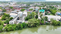 [For Sale] Riverside Land + 1 House, 100 sq.w., 11 m. frontage, Srikasem, Mueang Surat Thani