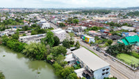 [For Sale] Riverside Land + 1 House, 100 sq.w., 11 m. frontage, Srikasem, Mueang Surat Thani