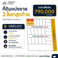 ขายด่วน ที่ดินแบ่งล็อก สุราษฎร์ธานี ขนาดเริ่มต้น 57.7 ตร.วา พิกัด วัดโพธิ์ 31 ซอย 11 ราคาเพียง 7.X แสนบาทต่อแปลง