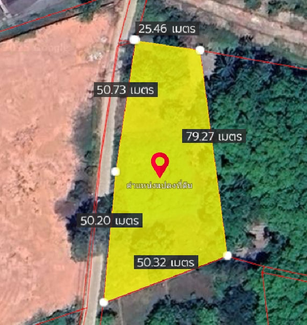 Land for sale in Surat Thani, 2 rai, 100 meters frontage, beautiful plot, easy to plan, suitable for projects or agriculture. Price 3.7 million. Thung Gong, Kanchanadit.