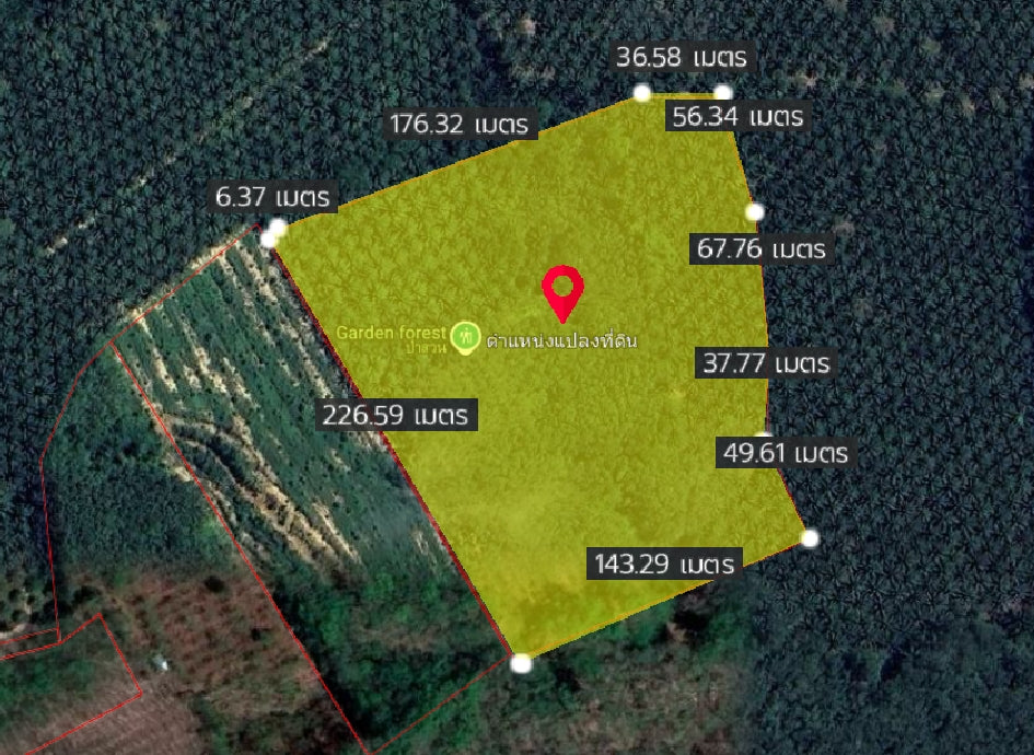 Oil palm plantation for sale, 6 rai @ Bang Baimai Intersection, price 2.XX MB / rai
