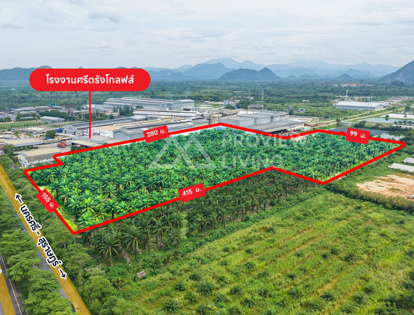ขายที่ดิน 46-0-89 ไร่ ติดถนนสุราษฎร์ - นครศรี (401) - ข้างโรงงานศรีตรังโกลฟส์ ต.พลายวาส อ.กาญจนดิษฐ์ ไร่ละ 2.X ล้านบาท