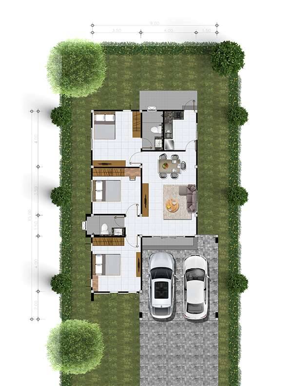 [กำลังสร้าง] บ้านเดี่ยว 3 ห้องนอน 2 ห้องน้ำ สไตล์ Contemporary @ขุนทะเล สุราษฎร์ธานี